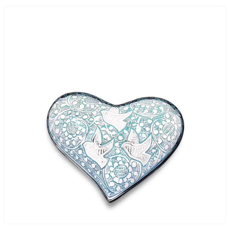 Coeur Envolée de Colombes - Bleu & Argent